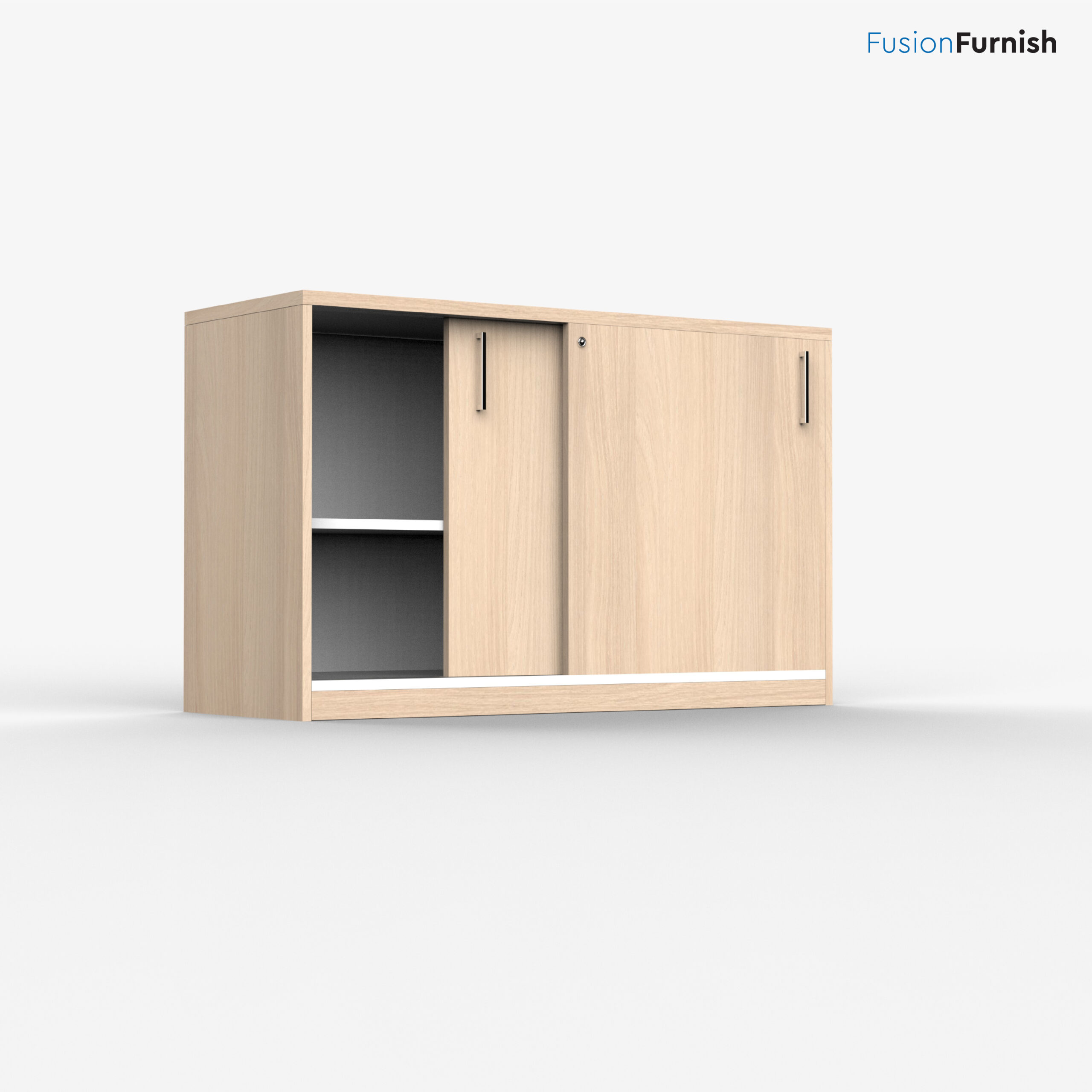 LOW FILING CABINETThe low filing cabinet is here to help. This functionally designed piece of storage furniture carefully built with durable materials and sliding door design that make organizing your workplace simple and effective.