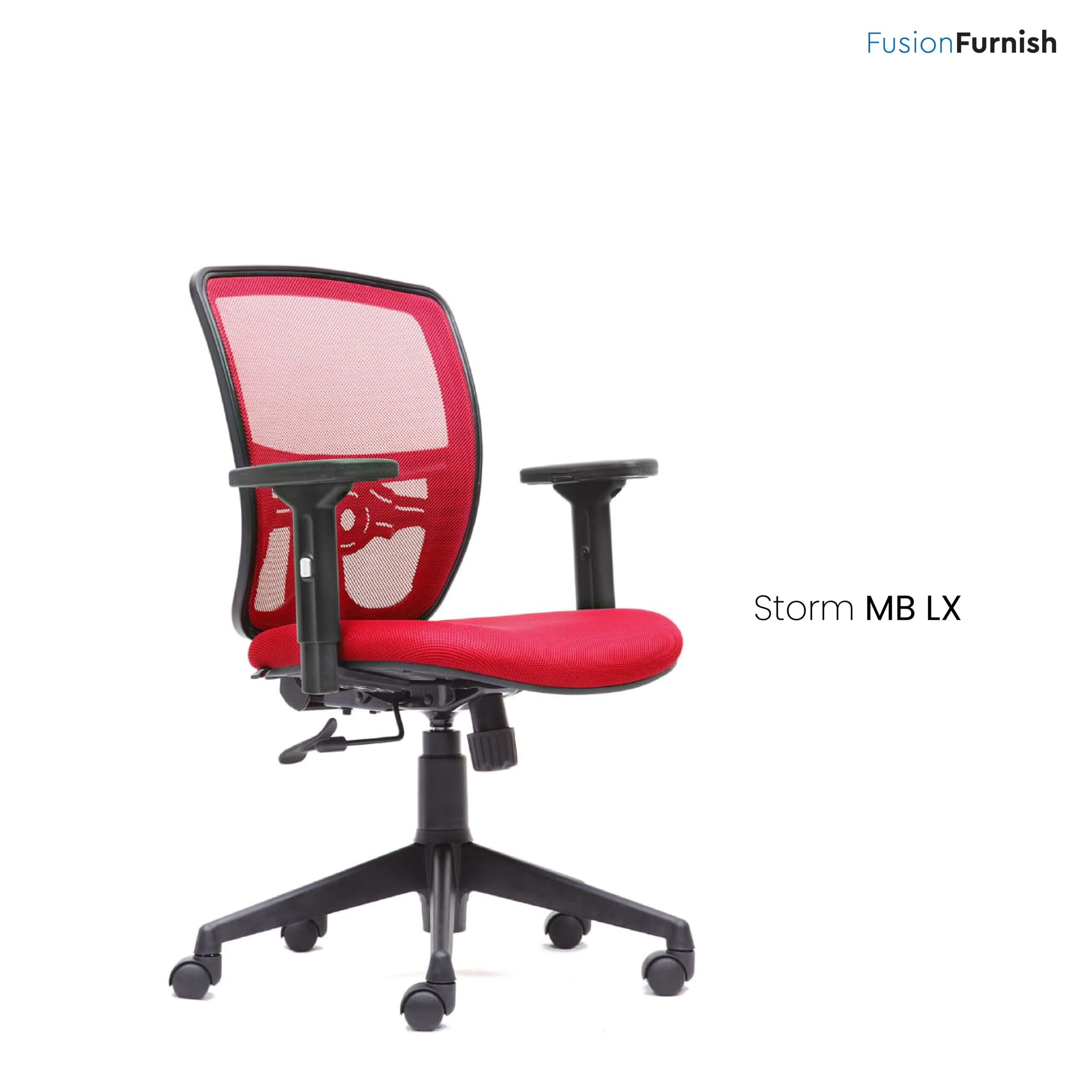 STORM MB LXAn office chair combining the comfort of mesh back, PU pad adjustable arms and smooth glide wheels is the perfect way to upscale your office seating options.